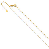14K Adjustable .7mm Round Cable Chain